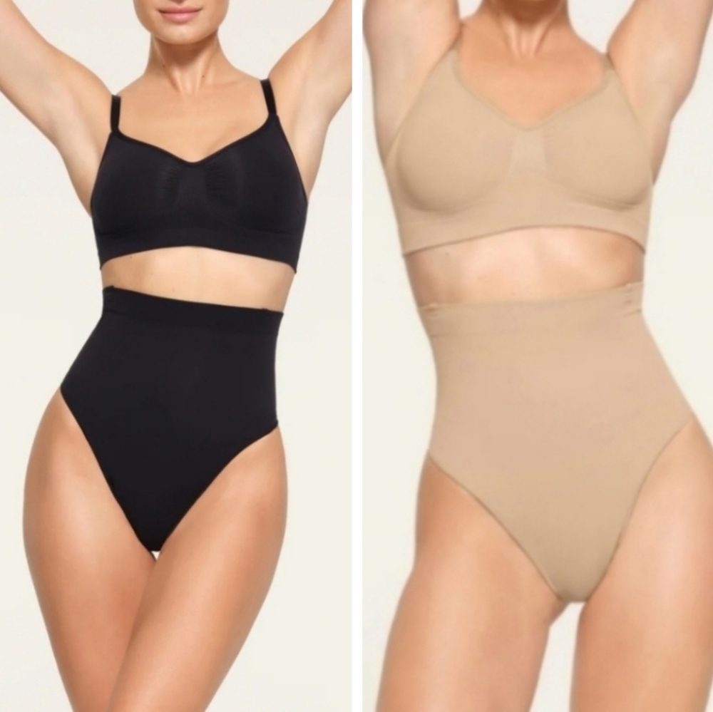 NWOT SKIMS Core Control High Waisted Thong Tan Various